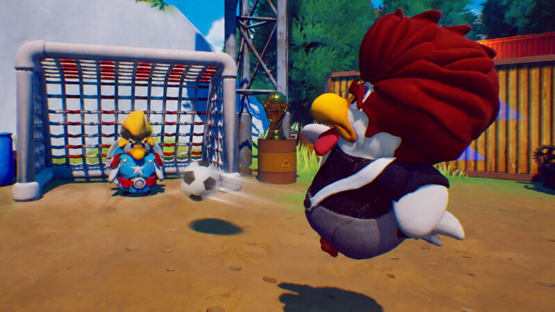 Escape From Cluckov 2 screenshot featuring chicken characters in a game environment